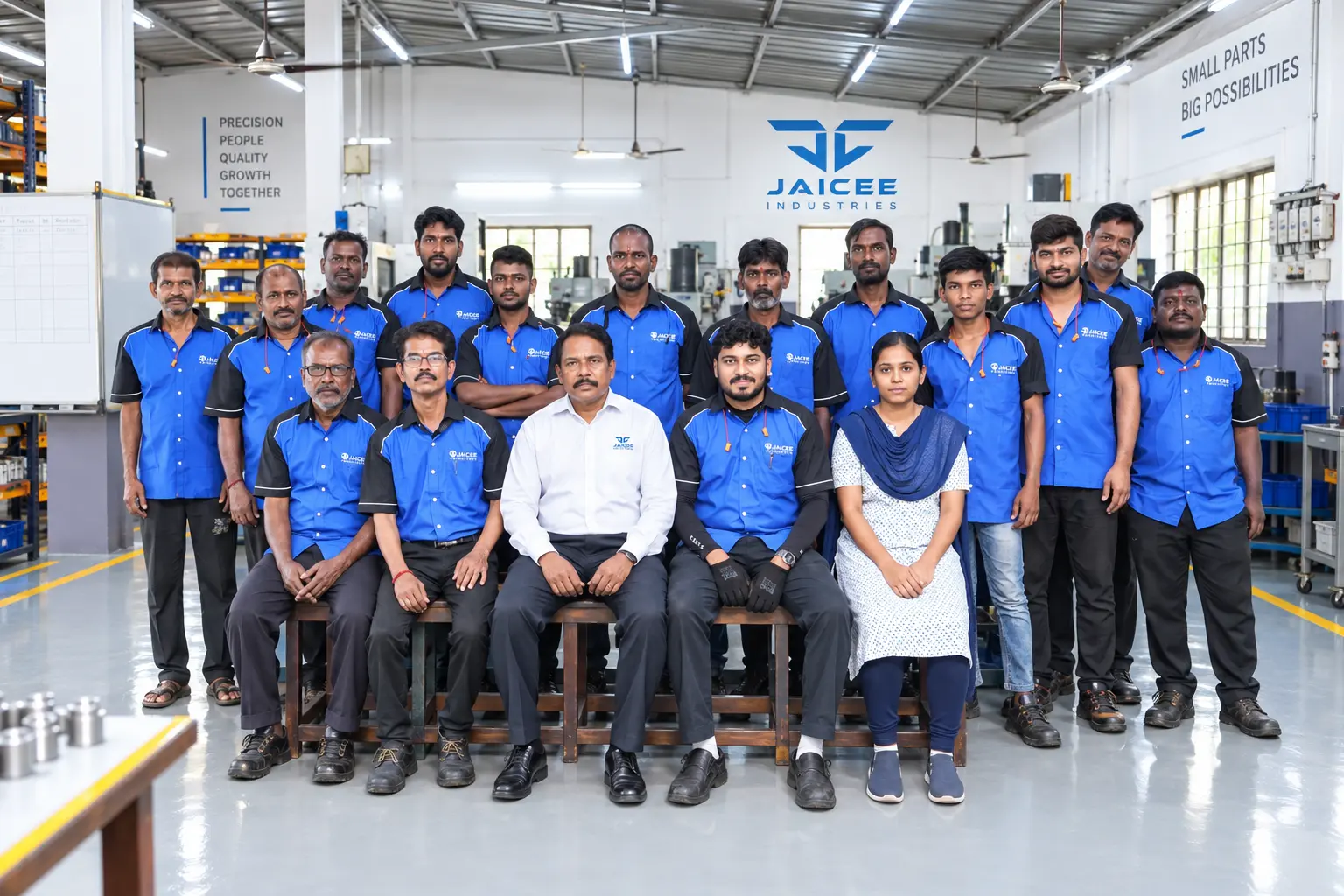 The Jaicee Industries team on the factory floor